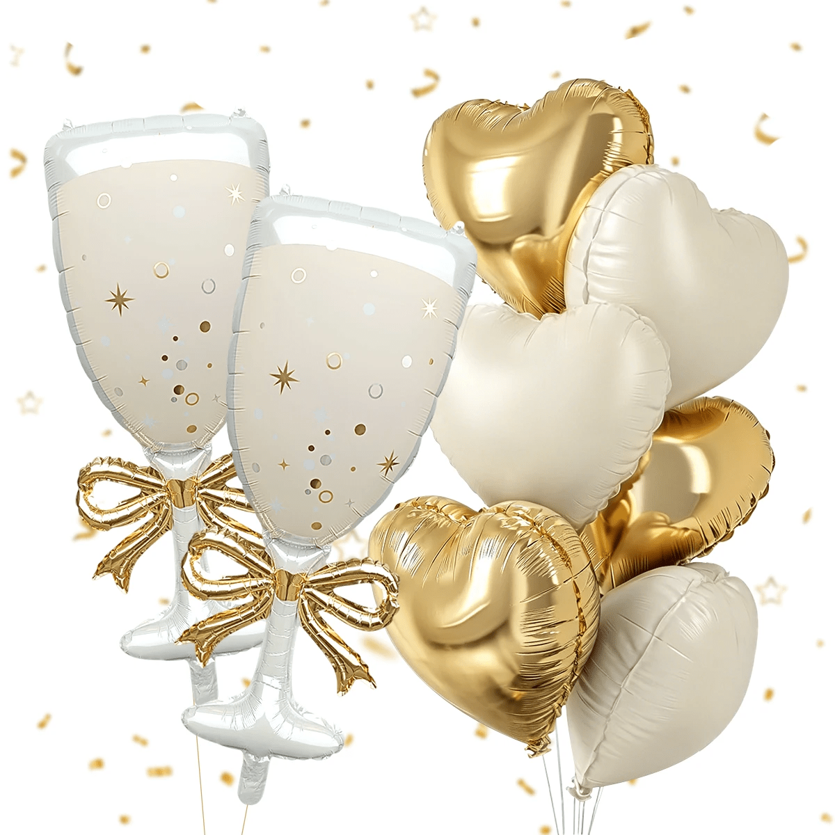 Balloon Pump Hand - 9pcs Champagne Wine Glass Themed Balloon,