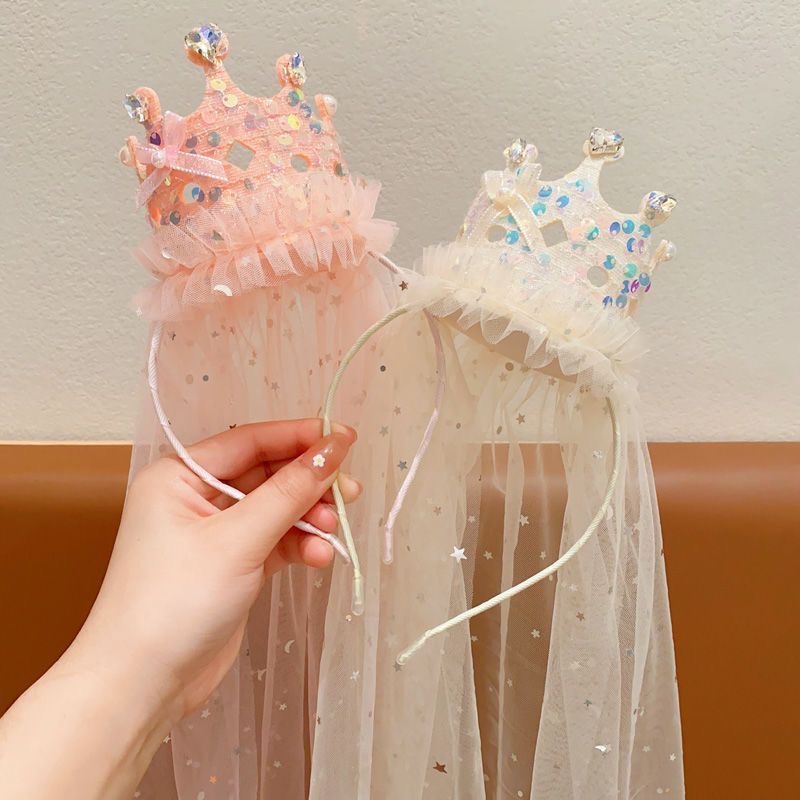 Princess Crown Veil Headbands  - Glitter Tablecloth 评论和价格