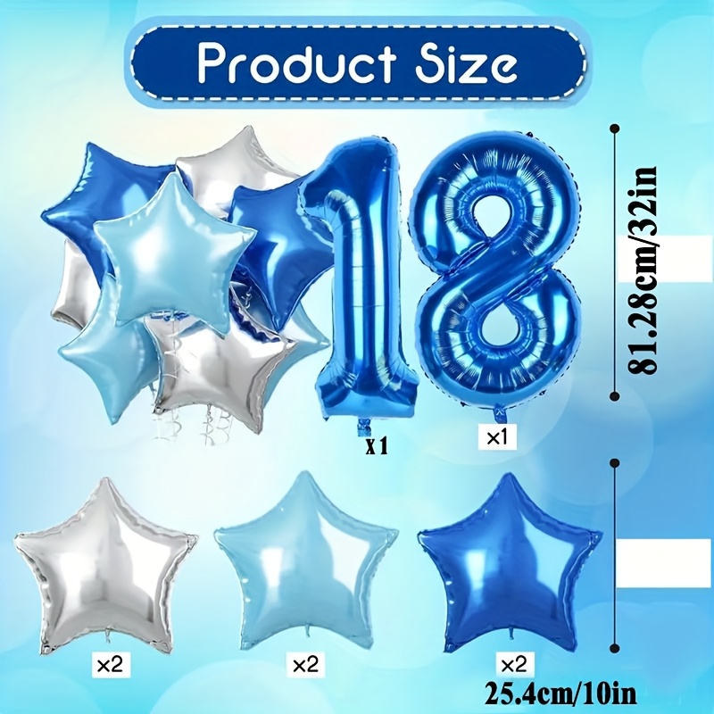 32inch Blue Number Balloon Set - Balloon Pump Hand 评论和价格