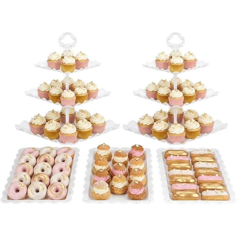 5 Piece Cake Stand Set with 2  - Cupcake Stand Tier 评论和价格