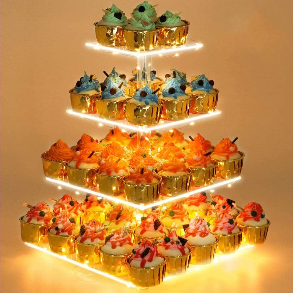 Cupcake Stand with Yellow LED  - Cupcake Stand Tier 评论和价格