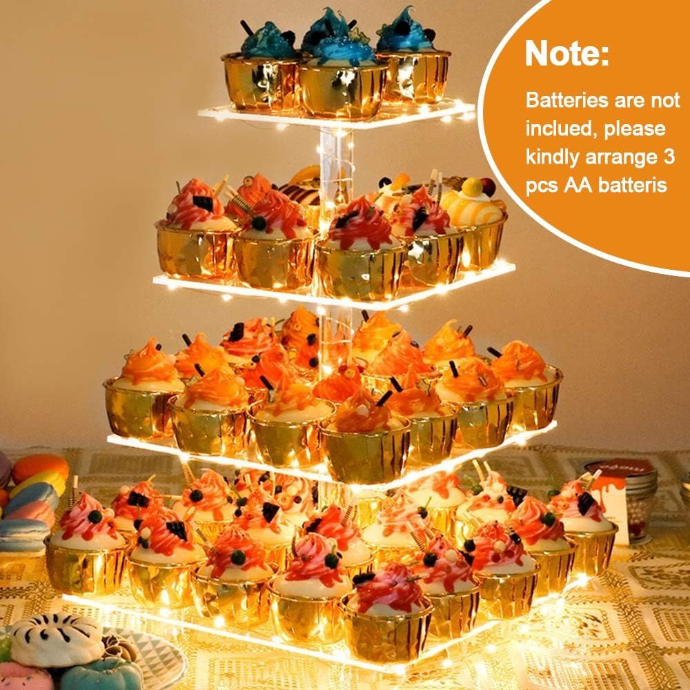 Cupcake Stand with Yellow LED  - Cupcake Stand Tier 评论和价格