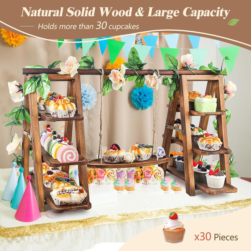 3 Tier Cupcake Stand with Swin - Cupcake Stand Tier 评论和价格