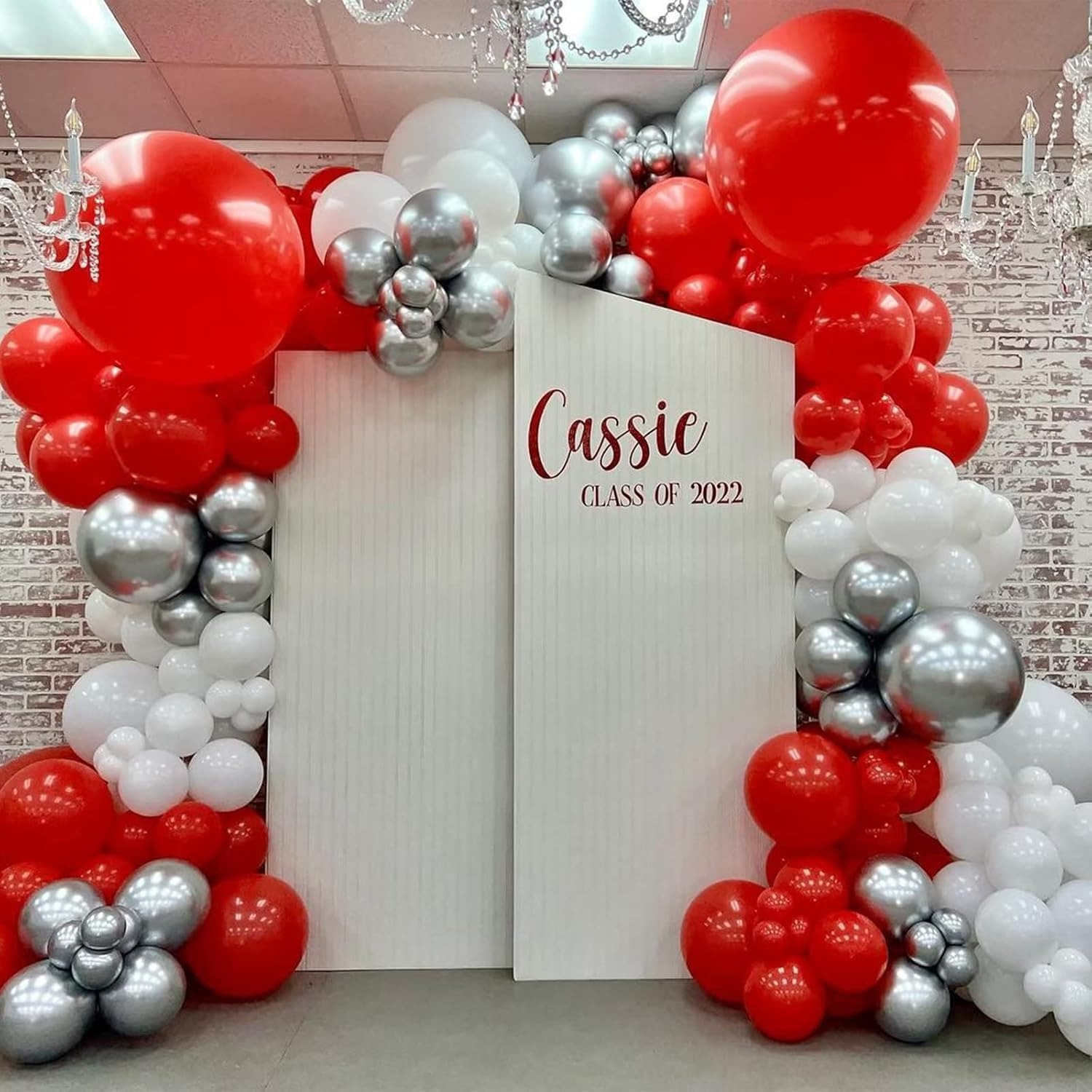 100Pcs Red and White Balloon G - Balloon Arch Kit 评论和价格