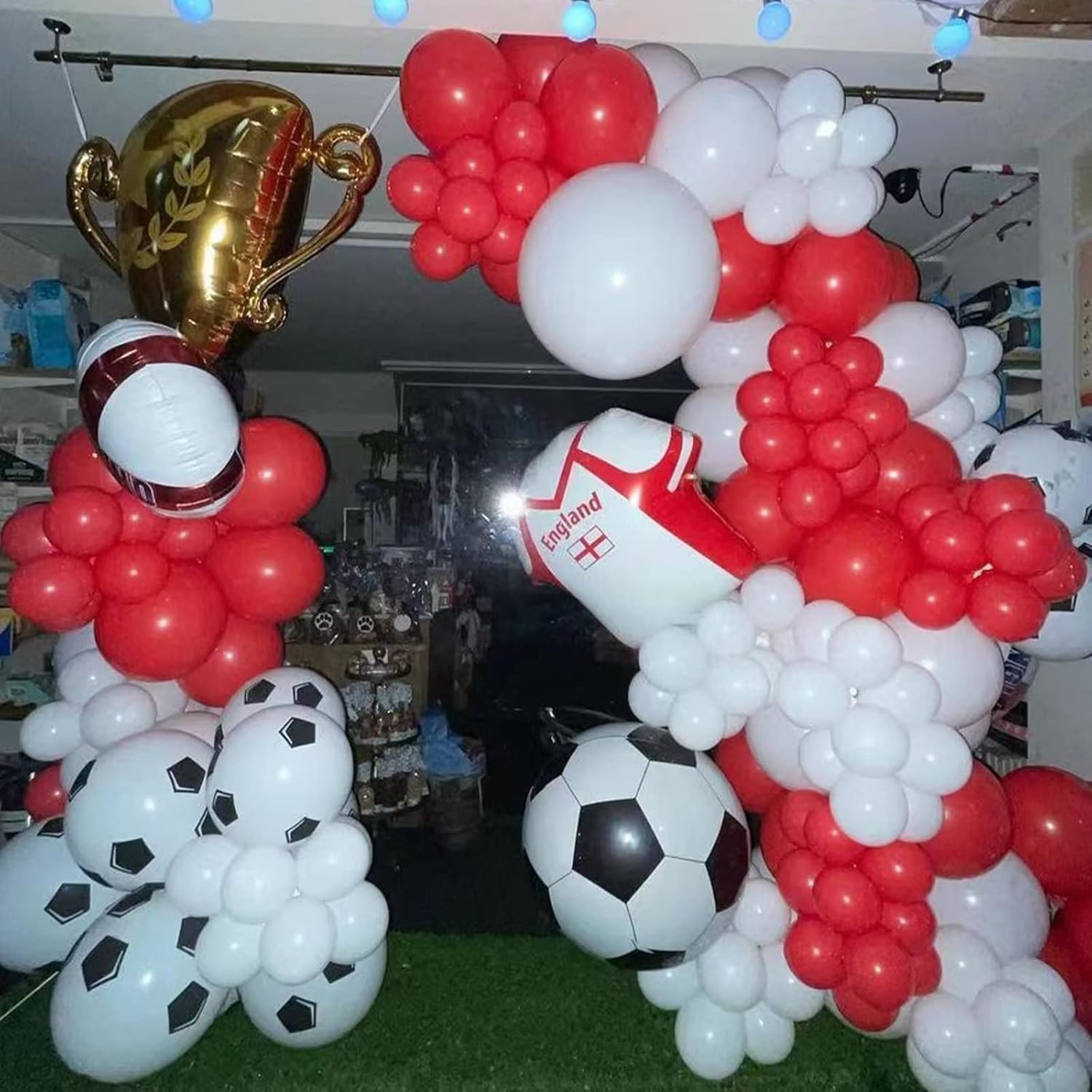100Pcs Red and White Balloon G - Balloon Arch Kit 评论和价格