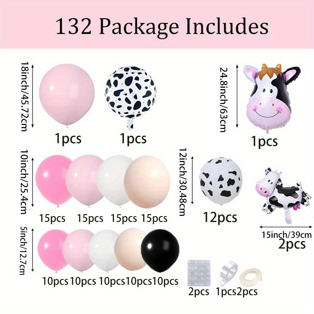 132PCS Cow Balloon Wreath Arch - Balloon Arch Kit 评论和价格
